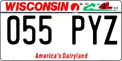 WI license plate 055PYZ