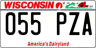 WI license plate 055PZA