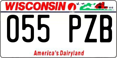 WI license plate 055PZB