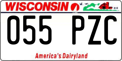 WI license plate 055PZC