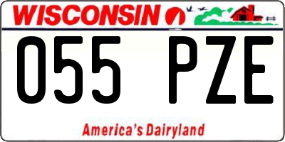 WI license plate 055PZE