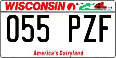 WI license plate 055PZF