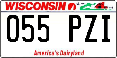 WI license plate 055PZI