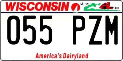 WI license plate 055PZM