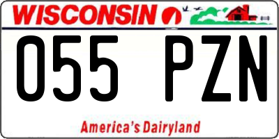 WI license plate 055PZN