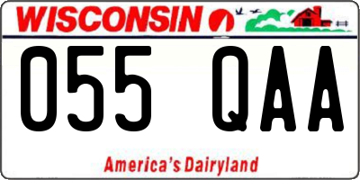 WI license plate 055QAA