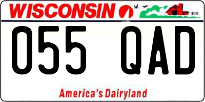 WI license plate 055QAD