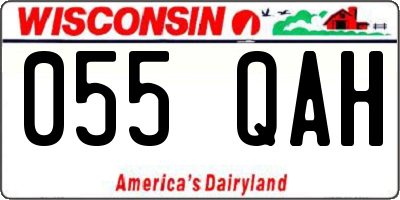 WI license plate 055QAH