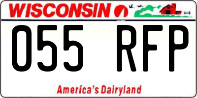 WI license plate 055RFP