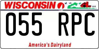 WI license plate 055RPC