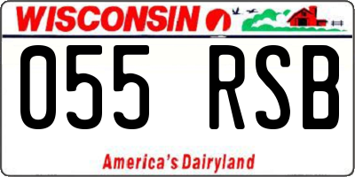 WI license plate 055RSB