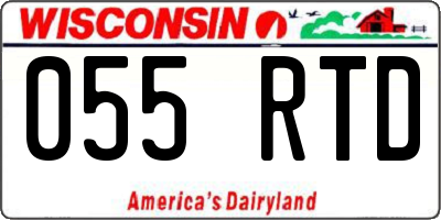 WI license plate 055RTD