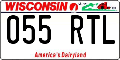 WI license plate 055RTL
