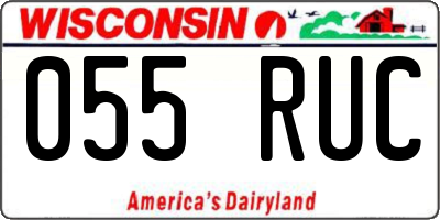WI license plate 055RUC