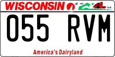 WI license plate 055RVM