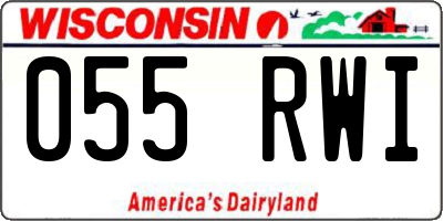 WI license plate 055RWI