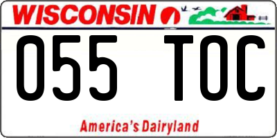 WI license plate 055TOC