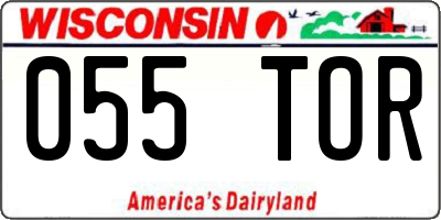 WI license plate 055TOR
