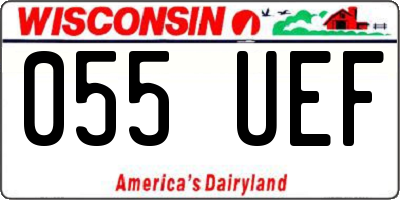 WI license plate 055UEF