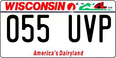 WI license plate 055UVP