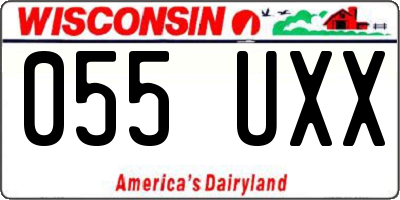 WI license plate 055UXX