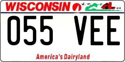 WI license plate 055VEE