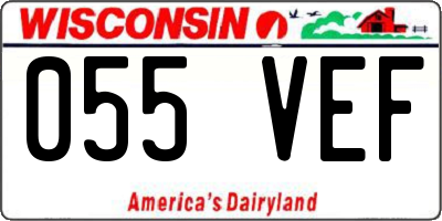 WI license plate 055VEF