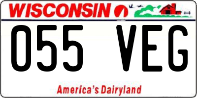 WI license plate 055VEG