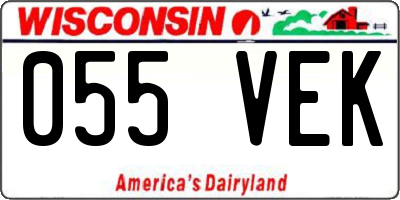 WI license plate 055VEK