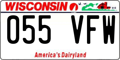 WI license plate 055VFW