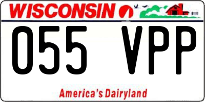 WI license plate 055VPP