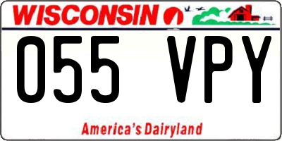 WI license plate 055VPY