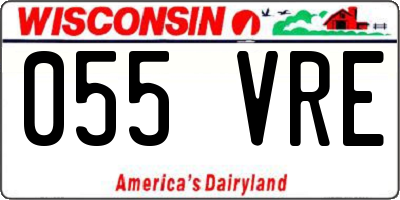 WI license plate 055VRE