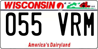 WI license plate 055VRM