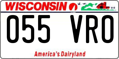 WI license plate 055VRO