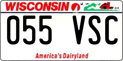 WI license plate 055VSC