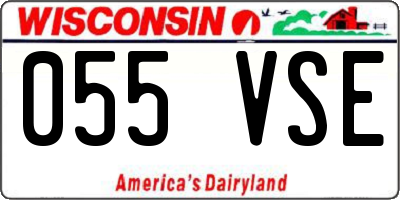 WI license plate 055VSE