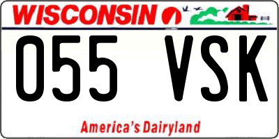 WI license plate 055VSK