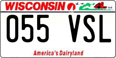 WI license plate 055VSL