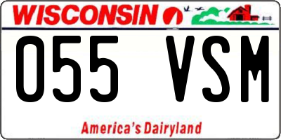 WI license plate 055VSM