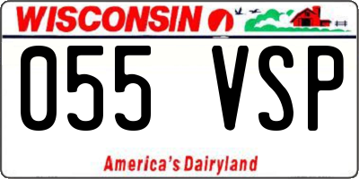 WI license plate 055VSP