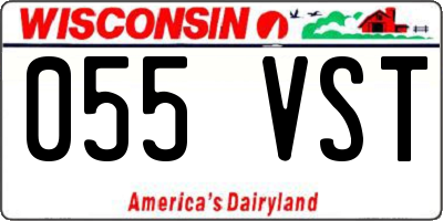 WI license plate 055VST