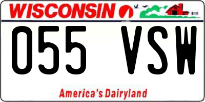 WI license plate 055VSW