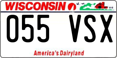 WI license plate 055VSX