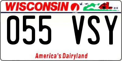 WI license plate 055VSY