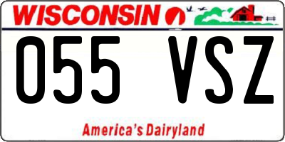 WI license plate 055VSZ