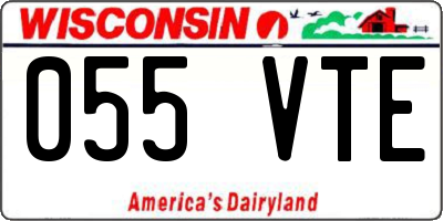 WI license plate 055VTE