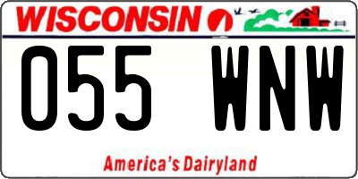 WI license plate 055WNW