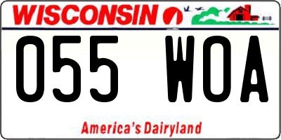 WI license plate 055WOA