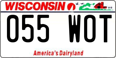 WI license plate 055WOT